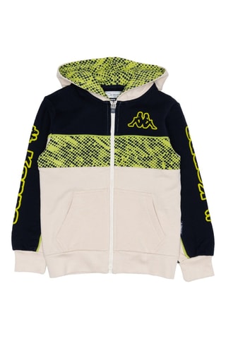 Conjunto sweat com capuz e calças de treino - Branco e azul
