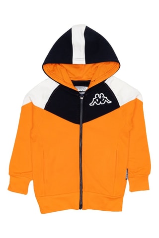 Conjunto sweat com capuz e calças de treino - Preto e laranja