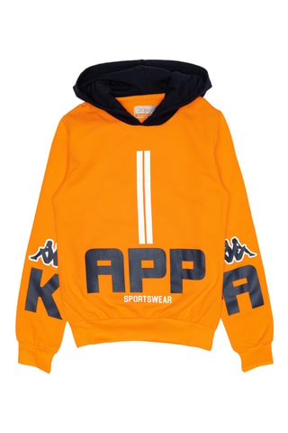 Conjunto sweat com capuz e calças de treino - Preto e laranja