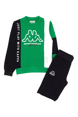 Conjunto sweat e calças de treino - Preto e verde
