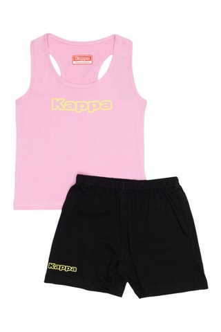 Camisola de alças e calções - Preto, amarelo e rosa