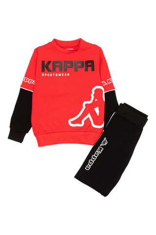 Conjunto sweat e calças de treino - Preto e vermelho
