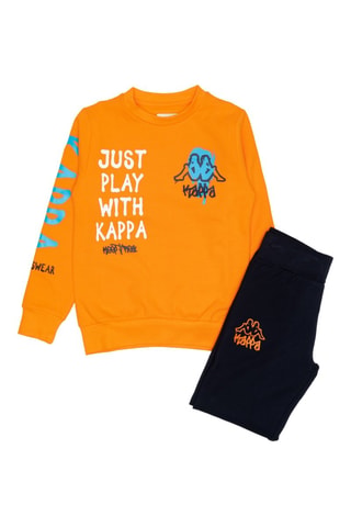 Conjunto sweat e calças de treino - Preto e laranja