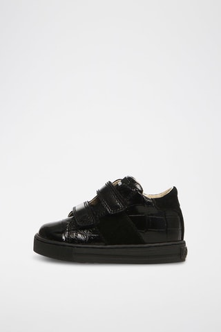 Botins de couro Erobyn - Bege e preto