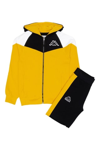 Conjunto sweat com capuz e calças de treino - Preto e amarelo