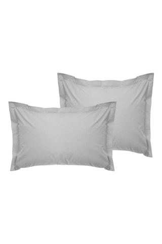 2 federe in raso di cotone Oxford - Grigio chiaro