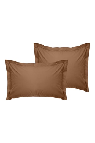 2 federe in cotone rinforzato 155 fili/cm² Tonne Rosse - Marrone