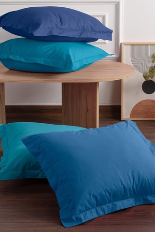 2 federe in cotone rinforzato 155 fili/cm² Tonne Bleue - Blu scuro