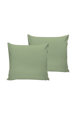 2 federe in cotone 61 fili/cm² - Verde chiaro