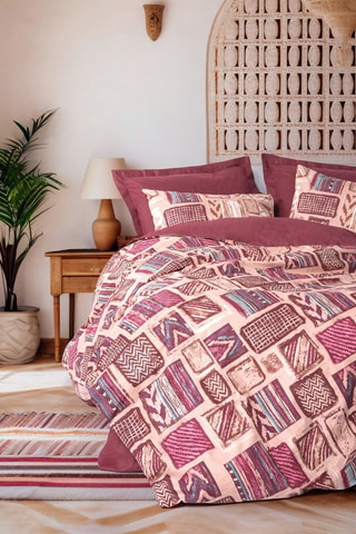 Parure copripiumino in cotone 57 fils/cm² Estilio - Rosa