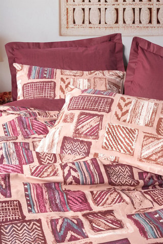 Parure copripiumino in cotone 57 fils/cm² Estilio - Rosa