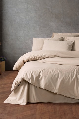 Parure copripiumino in cotone 57 fili/cm² Plain - Beige