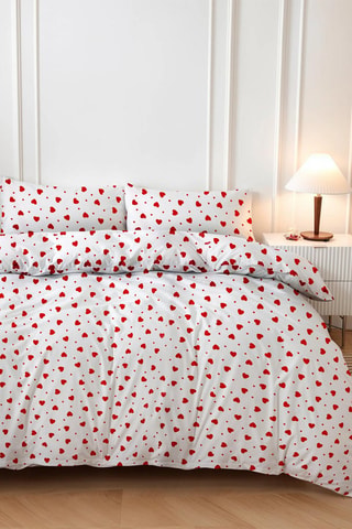 Parure copripiumino Love Heart - Bianco e rosso