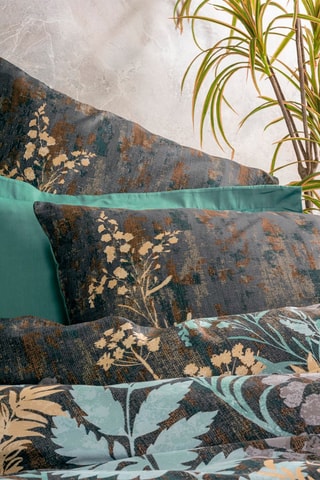 Parure copripiumino in raso di cotone 81 fili/cm² Clorasa - Verde e grigio