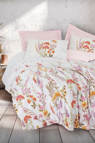 Parure copripiumino in cotone 57 fili/cm² Lilura - Rosa