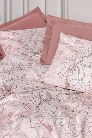 Parure copripiumino in cotone 57 fili/cm² Livara - Rosa