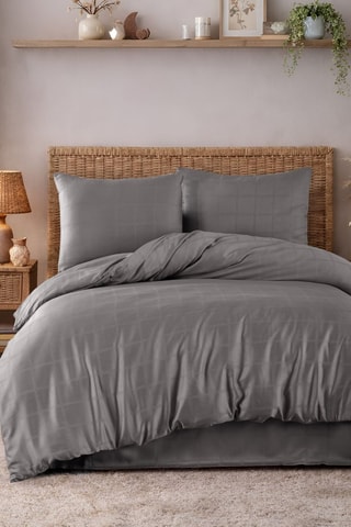 Parure copripiumino in raso di cotone 83 fili/cm² - Grigio