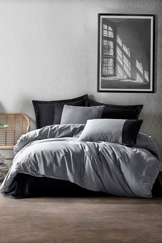 Parure copripiumino in cotone 57 fili/cm² Plain - Grigio