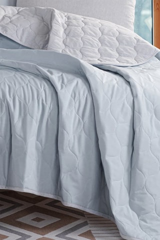 Parure copripiumino in cotone 120 fili/cm² Solid - Celeste e grigio