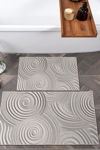 2 tappetini bagno - Grigio scuro - 50 x 60/60 x 100 cm