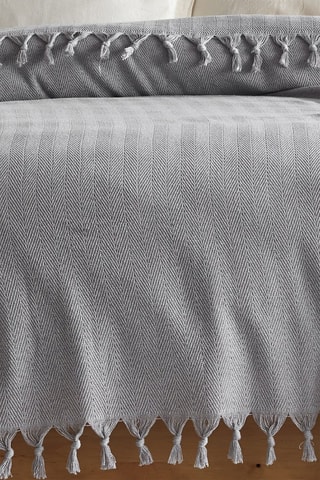 Copridivano in cotone riciclato Berlino - 280 g/cm² - Grigio chiaro - 200 x 220 cm