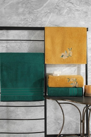4 asciugamani - Verde e giallo