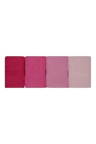 4 asciugamani ospite - Rosa - 30 x 50 cm