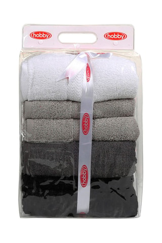 4 teli doccia Rainbow - Grigio - 70 x 140 cm