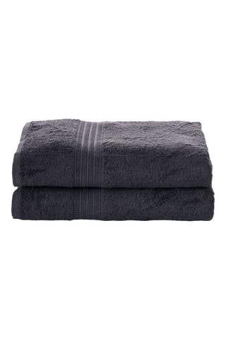 2 asciugamani in cotone bio - Antracite - 70 x 140 cm