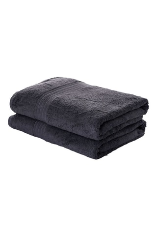 2 asciugamani in cotone bio - Antracite - 70 x 140 cm