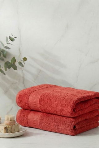 2 asciugamani in cotone bio - Rosso - 70 x 140 cm