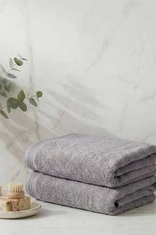 2 teli doccia Unceasing - Grigio - 70 x 140 cm