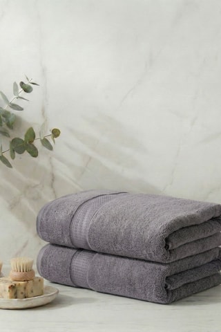 2 teli doccia Check - Grigio - 70 x 140 cm