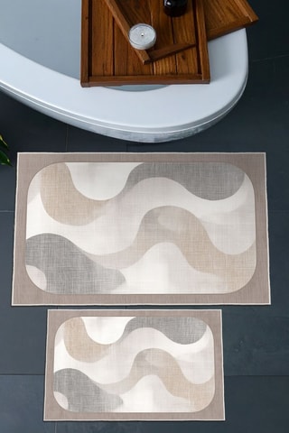 2 tappetini bagno - Ecrù - 50 x 60/60 x 100 cm