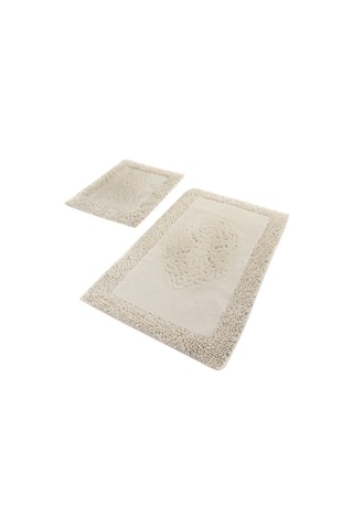 2 tappetini bagno Piante - Ecrù - 50 x 60 cm/60 x 100 cm