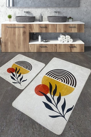2 tappetini bagno - Multicolore - 60 x 100 e 50 x 60 cm