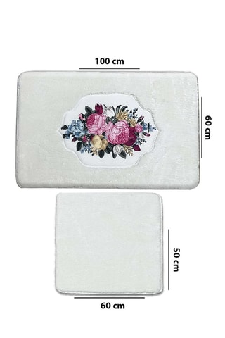 2 tappetini bagno - Ecrù - 60 x 100 e 50 x 60 cm
