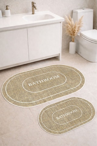 2 tappetini bagno - Beige - 40 x 60 cm, 60 x 90 cm