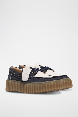 Chaussures bateau plateformes en cuir Torhill - Bleu