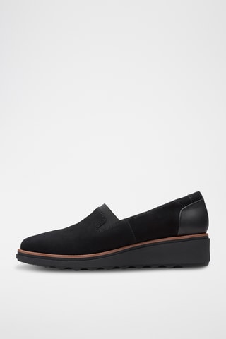 Mocassins compensés en nubuck Sharon - Noir