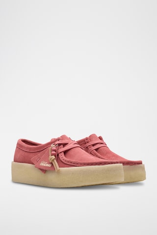 Mocassins plateformes en nubuck Wallabee - Rose