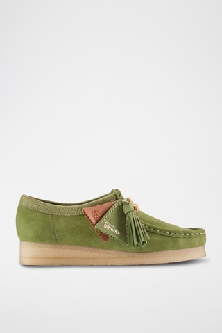 Mocassins compensés en nubuck Wallabee - Vert