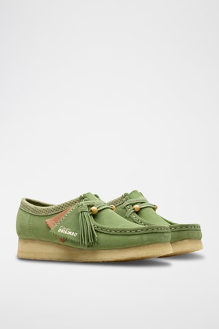 Mocassins compensés en nubuck Wallabee - Vert