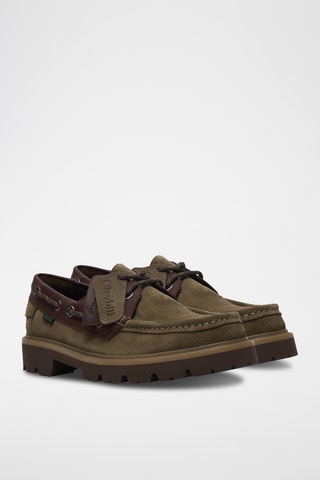 Chaussures bateau en nubuck Cleyhill - Kaki