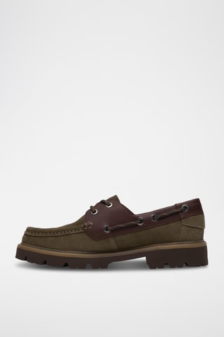 Chaussures bateau en nubuck Cleyhill - Kaki
