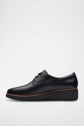 Derbys compensés en cuir Sharon - Noir