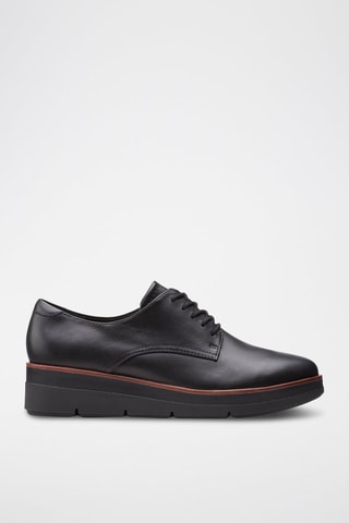 Derbys compensés en cuir Shaylin Lace - Noir