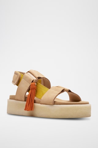 Sandales plateformes en nubuck Crepe - Beige