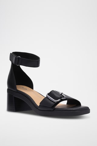 Sandales à talons en cuir - Noir