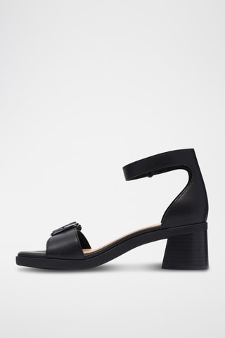 Sandales à talons en cuir - Noir
